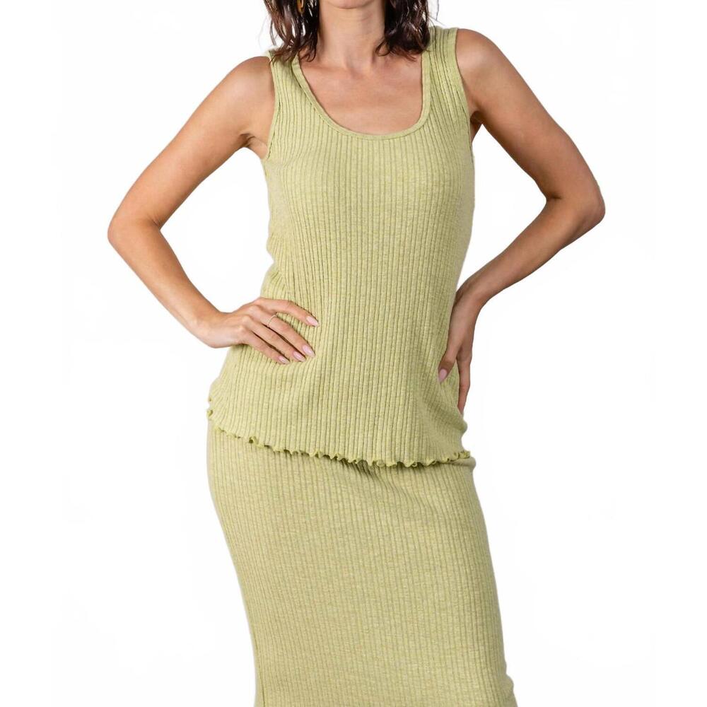 NEW PAPARAZZI poor boy stretch knit solid tank top in green